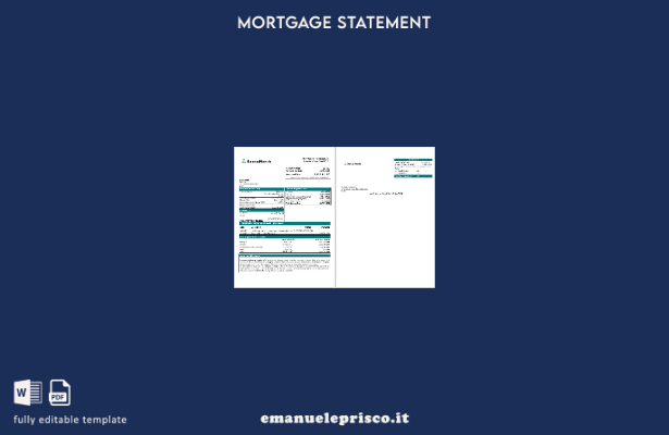 modello di estratto conto ipotecario Spain Banca March in stile verificato in fo